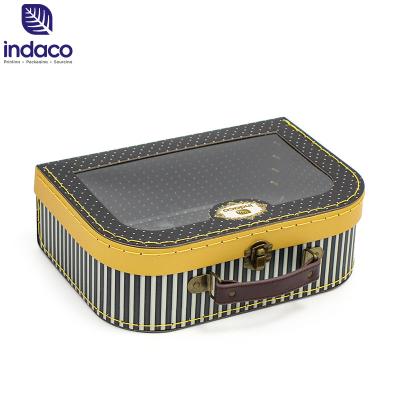 China Handmade Custom Design New Arrival baby gift basket paperboard decorative handmade paper suitcase for sale