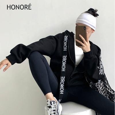 China HONOR-E Soft Spring 75% Cotton 25% Polyester Zip Up Hoodies Designer Hoodie Women Hoodies for sale