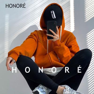 China HONOR-E 95% Cotton 5% Spandex Print Soft Hoodies Full Zip Hoodies Unisex Oversized Sweatshirt Sweatshirt for sale