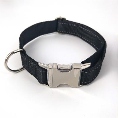 China Wholesale Price Metal Buckle Pet Collars Sustainable Classic Reflective Nylon Dog Collar for sale