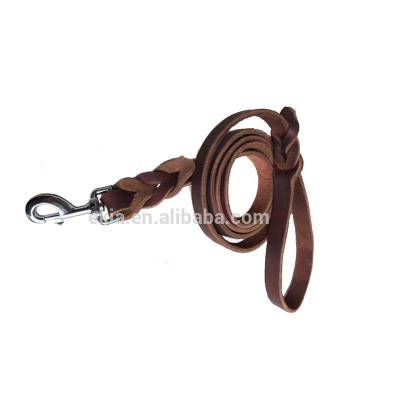 China Viable Dog Product Genuine Braided Leather Dog Leash For Medium Large Dogs for sale