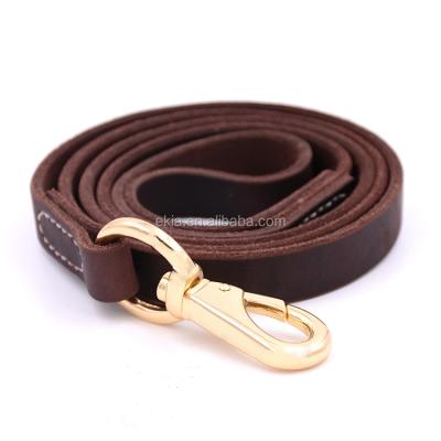 China Both Viable Colors Wholesale Sturdy Genuine Leather Dog Leashes for sale