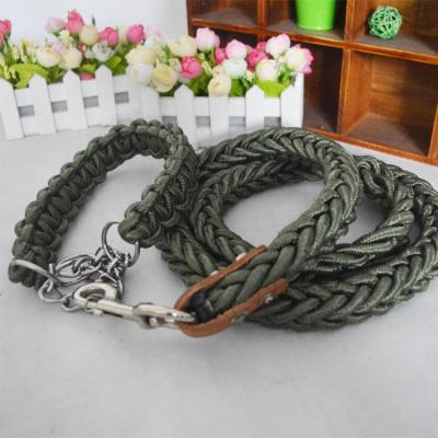 China Durable Extra Durable Braided Rope Dog Leash Collar Set For Huge Dogs for sale