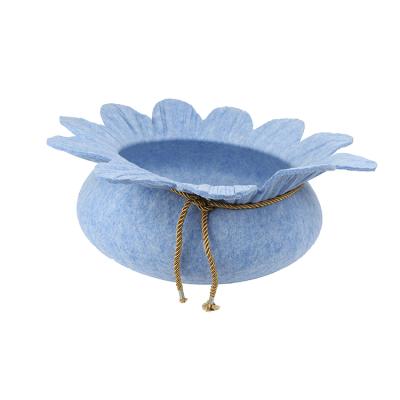 China Blue Cute Factory Sustainable Sale 100% Wool Felt Cat House /cat Bed / Cat Cave for sale