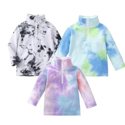 China Boutique Reversible Girls Coats And Jackets Kids Thick Fur Tie Dye Clothes Kids Girls Winter Warm Clothing for sale