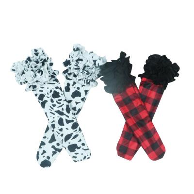 China 2021 Anti-skid Socks Fashion Babies Red Check Print Cotton Stockings Children And Milk Drop Winter Baby Soft Ruffle Sock for sale