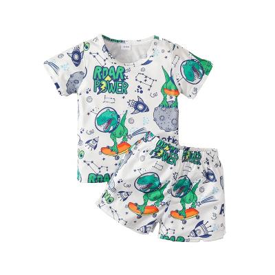 China 2022 Casual Toddler Boy Clothing Sets Sleeve Tops And Print Short Shorts For 18m Boys Summer Sets Baby Boy Dino Print Costumes for sale