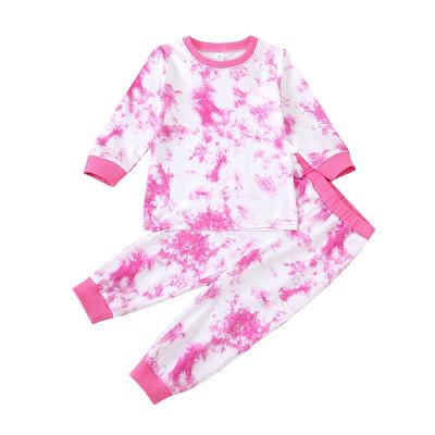 China Breathble Comfortable Boutique 2-6Years Girls Clothes Sets Tie Dye Top And Pants 2 Piece Set Kids Girl Fall Suit for sale