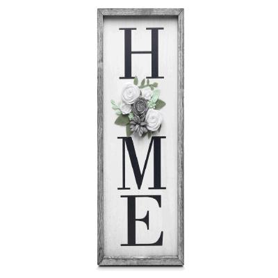 China Modern Rustic Gray Farmhouse Sign Gallery Wall Art Vintage Wood Framed Vertical Home Decor Hot Selling Interior Decorations for sale