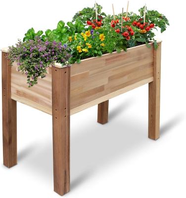 China Eco Friendly Growing Fresh Herbs, Vegetables, Flowers, Succulents Canadian Cedar Elevated Wood Planter Raised Bed Garden for sale