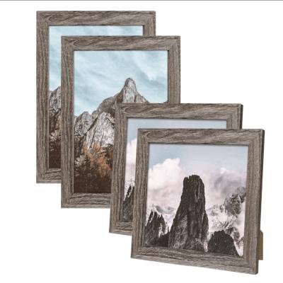 China Home Decoration .office 4 Pack of Best Country Style Pattern Art 8x10 Wall Hanging Rustic Selling Warm Gray Wood Picture Frame for sale