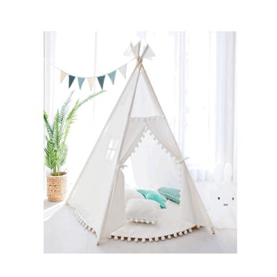 China Easy Foldable Kids Play Tent Styleonme Kids Tent Sale House Best Cotton Canvas Kids Home Decor Wooden White Indoor Playhouse Premium Safe Material for sale