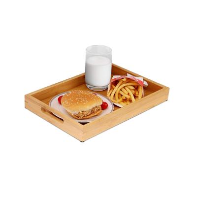 China Best Selling Home Decoration .office 12 inch Wooden Tray Serving Tray Bamboo Breakfast Dinner Food Trays for sale