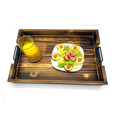 China Eco-Freindly Color Bright Solid Wood Hotel Restaurant Cafe Wooden Trays for sale