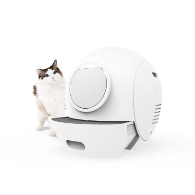 China Sustainable Smart Automatic Cat Litter Toilet Furniture Auto Cat Litter Box For Cat Intelligent Self Cleaning for sale