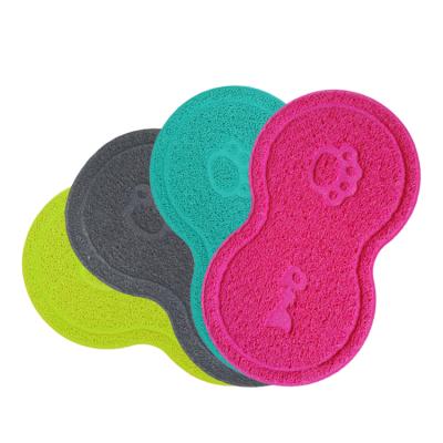 China Pet Supplier Waterproof Paw Shaped PVC Cat Litter Mat for sale