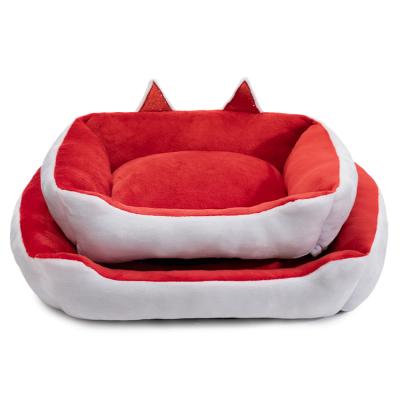 China 2021 Viable Wholesale Soft Comfortable Double Sided All Season Dog Cushion Plush Pet Bed Dog Sofa Bed for sale