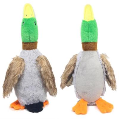 China New Viable Popular Pet Toy Plush Vocal Duck Dog Toy 28cm Simulation Wild Duck Pet Products for sale