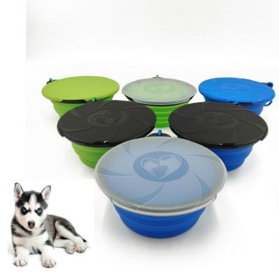 China PP Automatic Outer Plastic Lid Strip Folding Small Size Pet Bowl With Buckle Pet Driver Removal Tools With Cover Carabiner for sale