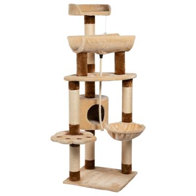 China Sisal Castle Housing Furniture Tower Cat Tree Modern Big Climbing Scratch Sustainable Cat Tree for sale