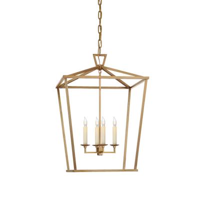 China Brass Frame Loft Metal Square Height Pendant Lamp Modern Customized Pendant Chandelier for sale