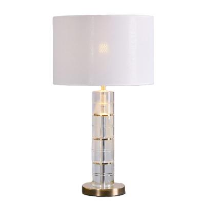 China Wholesale Contemporary Nordic Luxury Home Decor Metal Design Bedside Restaurant Hotel Hotel Crystal Glass Bedroom Led Table Lamp for sale