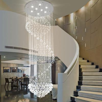 China Hotel Application Lobby Modern Luxury Classic Classic Mount Hanging Living Room Large Crystal Long Led Chandeliers Ceiling Lamp for sale