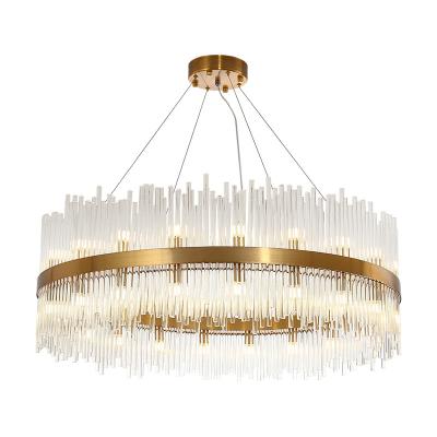 China Wholesale Modern Stainless Steel Customization Gold Ceiling Lamp Crystal Chandelier For Living Room Size Adjustable for sale