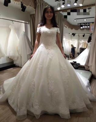 China 2021 high quality anti static off the shoulder ball gown wedding dresses vestidos de novia field train for sale