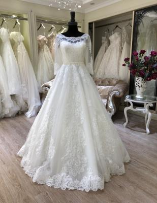 China Breathable Bateau Neck Long Sleeve Lace Wedding Dresses 2021 Plus Size Backless For Mother Of The Bride for sale