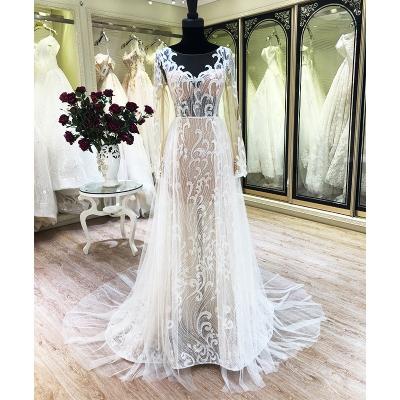 China Breathable China Manufacturer Selling Long Sleeve Mermaid Wedding Dress Bridal Gown Plus Size For Women for sale