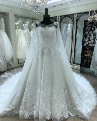 China 2021 Elegant Boat Neck Ball Gown Wedding Dress Breathable Sleeveless Bridal Heavy Dresses 2021 Women for sale