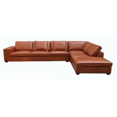 China (Other) Modern Genuine Leather Italian Sectional Leather Adjustable Corner Sofa Bed Sofa Set Living Room Furniture for sale