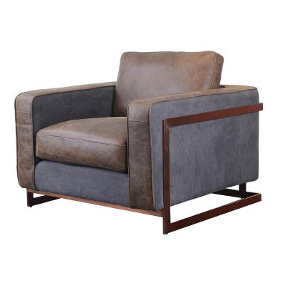 China (Other) Luxury Genuine Leather Adjustable Single Sofa Chair with Metal Legs for sale