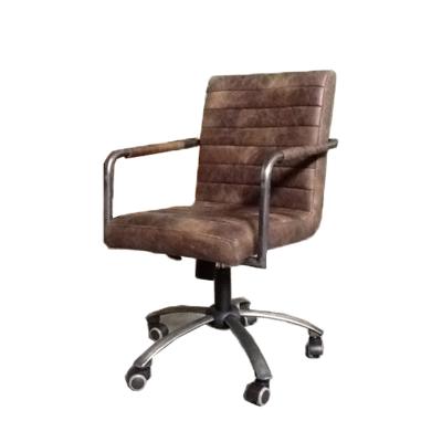 China (Height)Adjustable Commercial Conference Meeting Room Official Vintage Leather Mid Back Executive Chairs With Wheels for sale