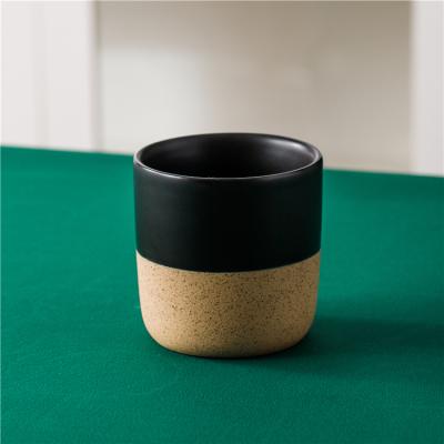 China European cheap custom home table decorative empty matte factory logo candle cup porcelain black candle jars for sale