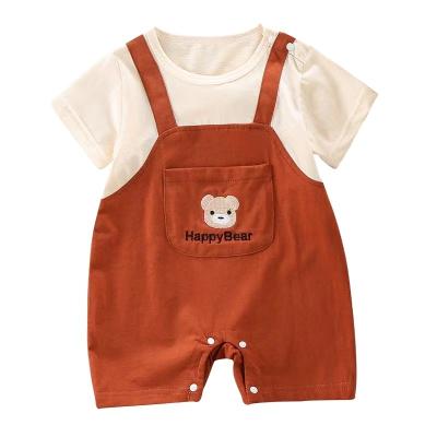 China Spandex Baby Overalls Clothes Crawling Suit/Summer Cotton Baby One-piece Cute Newborn Baby Clothes Crawling Suit for sale