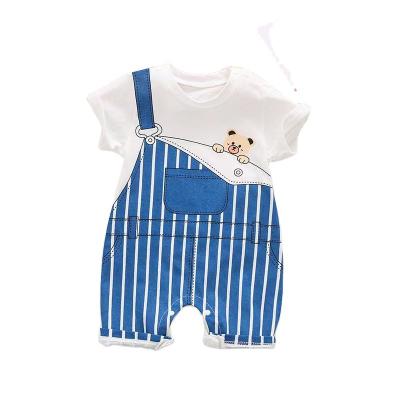 China New Baby Suit Summer Anti-Shrink Suit Short Sleeve Children Riding Suit Overalls Baby Cartoon Overalls for sale