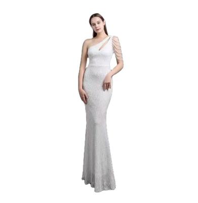 China Wholesale Elegant Sexy Club Women's Dress Anti-wrinkle Fashion Club Women's Same Dress One Shoulder Elegant Long Dress for sale