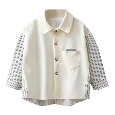 China Children's new baby boy's long sleeve anti-shrink spring shirt dress middle and autumn baby white tops of small children for sale