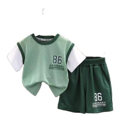 China Summer Boys' Quick-drying Breathable Thin Sleeve Sportswear Children's Boys' Breathable Short Set Boys' Suit for sale