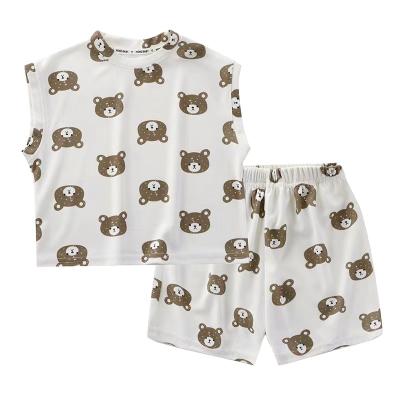 China New Normcore/Minimalist Children's New Children's Vest Suit Boys And Girls Casual Two-piece Short Sleeve Girls Suit for sale