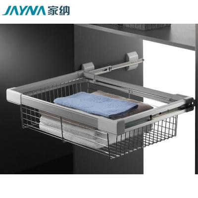 China Sustainable Sliding Wardrobe Metal Wire Drawer Storage Pull Out Basket for sale