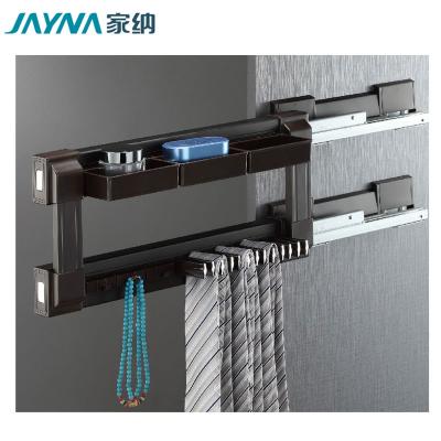 China JAYNA Wisdom Series Sustainable Wardrobe Side Mounted Pull Out Rack And Tie Hanger With Damping Slide for sale