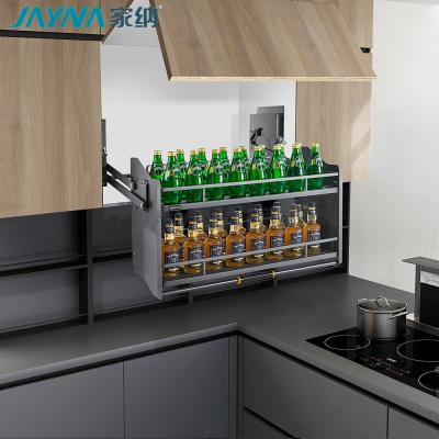 China Minimalist JAYNA Flat Wire Series Kitchen Organizer Accessories Pull Down Drawer Basket Lift for Cabinet for sale