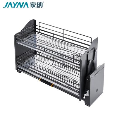 China JAYNA Sustainable Round Wire Hardware Pull Down Lift Dish Lift Basket For Kitchen Storage Cabinets for sale