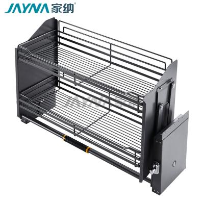 China Minimalist JAYNA Round Wire Type Pull Down Lift Lift Basket For Kitchen Storage Cabinets for sale