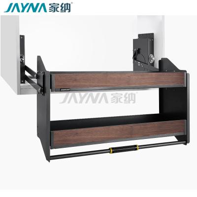 China Minimalist JAYNA Shelves Double Layer Basket Flat Type Lifting Pull Down Shelf For Sideboards for sale