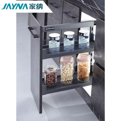 China China Factory Supply Modern Kitchen Two Layer Side Pull Out Storage Drawer Glass Basket for sale