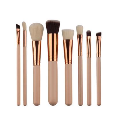 China High Quality Synthetic Cruelty Free Synthetic Wooden Bronze Handle Hair Makeup Brush Set 8pcs for sale